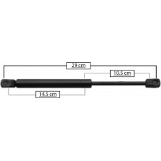AMORTIGUADOR PARA COFRE DE GAS JEEP Grand Cherokee 99-04 (49.9 kg.=489 nw) * Largo=29 Cilindro=14.5 Varilla=10.5 cm 