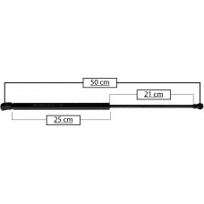 AMORTIGUADOR PARA COFRE DE GAS VOLKSWAGEN Jetta-Golf A3-A4 Cabrio 99-02 AUDI A3 (35.6 kg.=349 nw) * Largo=50.5 Cilindro=25 Varilla=21 cm 