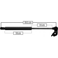 AMORTIGUADOR PARA COFRE DE GAS TOYOTA Camry Mod. 92-96 * Largo=39.5 Cilindro=18 Varilla=14 cm  IZQUIERDO