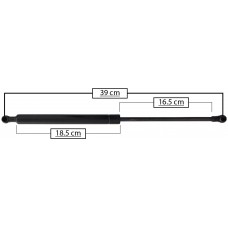 AMORTIGUADOR PARA COFRE DE GAS NISSAN Maxima Mod. 95-00 Largo=39 Cilindro=18.5 Varilla=16.5 cm 