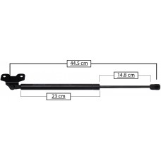 AMORTIGUADOR PARA COFRE DE GAS HONDA Accord Mod. 03-07 Largo=44.5 Cilindro=23 Varilla=14.8 cm 