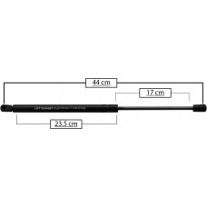 AMORTIGUADOR PARA COFRE DE GAS FORD F250- F350 -F450 - F550 - S. Duty 99-05 Excursion Largo=44 Cilindro=23.5 Varilla=17 cm 