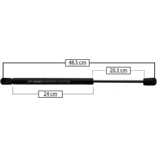 AMORTIGUADOR PARA COFRE DE GAS FORD Expedition Mod. 03-06 * Largo=48.5 Cilindro=24 Varilla=20.3 cm 