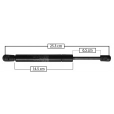 AMORTIGUADOR PARA COFRE DE GAS FORD Explorer 91-01 Mountaineer 96-01 (15.3 kg.=150 nw) * Largo=25.3 Cilindro=14.5 Varilla=6.5 cm 