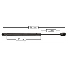 AMORTIGUADOR PARA COFRE DE GAS FORD Expedition 97-06 - F150-250 Mod.97-04 (47.9 kg.=469 nw) * Largo=34.2 Cilindro=19 Varilla=11 cm 