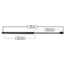AMORTIGUADOR PARA COFRE DE GAS DODGE Dakota Mod.05-09 Largo=49 Cilindro=24 5 Varilla=20.5 cm .