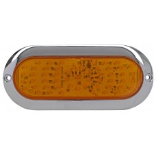 PLAFON OVALADO Bisel Cromado (Luz Led Alta-Baja-Estrobo) 12-24v con 54 Leds (DOT) 2