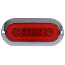 PLAFON OVALADO Bisel Cromado Ojo de Angel Tipo Gel (Luz Led Fija-Alta-Baja-Estrobo) 12-24v con 14 Leds 2