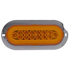 PLAFON OVALADO Bisel Cromado Ojo de Angel Tipo Gel (Luz Led Fija-Alta-Baja-Estrobo) 12-24v con 14 Leds 2