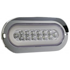 PLAFON OVALADO Bisel Cromado con Visera Ojo de Angel Tipo Gel (Luz Led Fija-Alta-Baja-Estrobo) 12-24v con 14 Leds 2