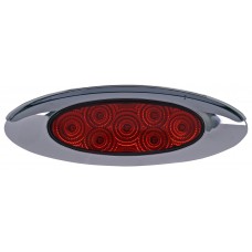PLAFON OVALADO Bisel Cromado con Visera (Luz Led Fija-Estrobo) 12-24v con 7 Leds 1