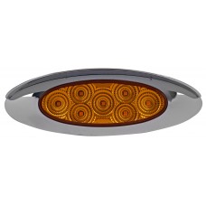 PLAFON OVALADO Bisel Cromado con Visera (Luz Led Fija-Estrobo) 12-24v con 7 Leds 1