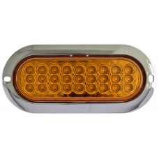 PLAFON OVALADO Bisel Cromado (Luz Led Alta-Baja-Estrobo) 12-24v con 27 Leds 2
