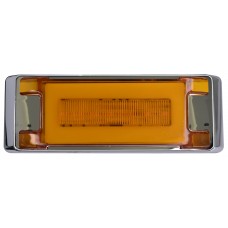 PLAFON RECTANGULAR Bisel Cromado Ojo de Angel Tipo Gel (Alta-Baja) (Luz Led Fija-Estrobo) 12-24v AMBAR 1