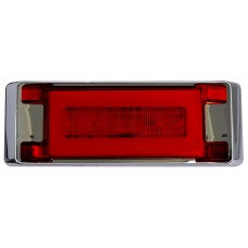 PLAFON RECTANGULAR Bisel Cromado Ojo de Angel Tipo Gel (Alta-Baja) (Luz Led Fija-Estrobo) 12-24v ROJO 1