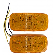 PLAFON DOBLE OPTICA 12-24v con 16 Leds AMBAR 1
