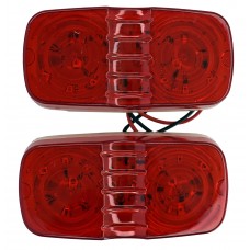 PLAFON DOBLE OPTICA 12-24v con 16 Leds ROJO 1