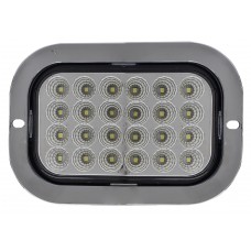PLAFON RECTANGULAR Bisel Cromado (Luz Led Alta-Baja-Estrobo) 12-24v con 24 Leds BLANCO 3