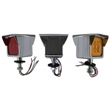 PLAFON DIRECCIONAL CUADRADO Ojo de Angel Tipo Gel (Alta-Baja) (Luz Led Fijo-Estrobo) 8 Leds Ambar-Rojo 12-24V 2