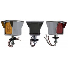 PLAFON DIRECCIONAL CUADRADO Ojo de Angel Tipo Gel (Alta-Baja) (Luz Led Fijo-Estrobo) 8 Leds Ambar-Rojo 12-24V 2