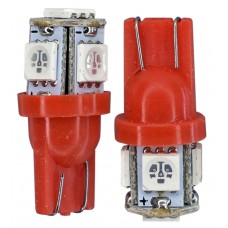 FOCO PELLIZCO Con 5 hiper leds TIPO MAZORCA ROJO (2 Piezas)