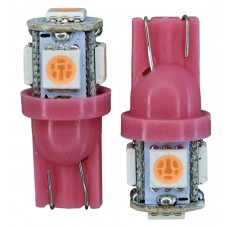 FOCO PELLIZCO Con 5 hiper leds TIPO MAZORCA ROSA (2 Piezas) 