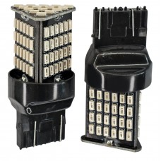 FOCO LED Base 3157 2 Polos con 87 Hiper Led (Luz fija-Estrobo) ROJO (2 piezas)