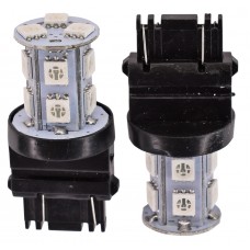 FOCO LED Base 3157 2 Polos con 13 Hiper Led (Luz Alta-Baja) AMARILLO (2 piezas)
