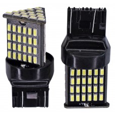 FOCO LED Base 7443, 2 Polos con 87 Hiper Led (Luz Fija-Estrobo) BLANCO (2 piezas)