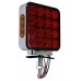 PLAFON DIRECCIONAL CUADRADO Bisel Cromado (Luz Led Fija-Lateral-Estrobo) con 32 Leds+6 Laterales 12/24v 11.7 cm DERECHO