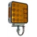 PLAFON DIRECCIONAL CUADRADO Bisel Cromado (Luz Led Fija-Lateral-Estrobo) con 32 Leds+6 Laterales 12/24v 11.7 cm DERECHO
