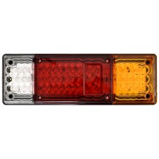 CALAVERA NISSAN D21-D22-NP300-Estaquita (Luz Led Fijo AMBAR) (Luz Led Alta-Baja-Estrobo-Escalera ROJO) (Luz Led Fija-BLANCO) con 54 Leds 12-24v 10.6 x 33 cm (2 pzas)