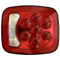 CALAVERA UNIVERSAL Ojo de Angel Tipo Gel (Fijo-Alta-Baja) (Luz Led Fijo Estrobo Giratorio Rojo) (Luz Led Fijo BLANCO) 10 Leds 12-24v 14 x 16.5 cm