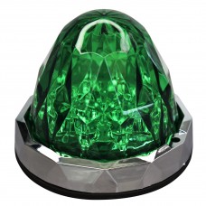 PLAFON REDONDO Punta Zeppelin Diamante 7 Leds 12/24v (Luz Alta-Baja-Estrobo) 8.8 x 6.3 cm VERDE
