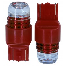 FOCO LED BASE  7443 6 Leds (Luz-Fija-Estrobo) ROJO (2 piezas)