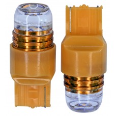 FOCO LED BASE  7443 6 Leds (Luz fija-Estrobo) AMARILLO (2 piezas)