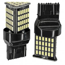 FOCO LED Base 3157 2 Polos con 87 Hiper Led (Luz fija-Estrobo) BLANCO (2 Piezas)