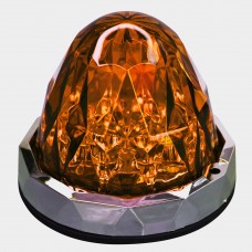 PLAFON REDONDO Punta Zeppelin Diamante 7 Leds 12/24v (Luz Alta-Baja-Estrobo) 8.8 x 6.3 cm AMBAR