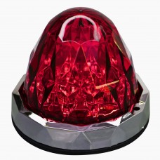 PLAFON REDONDO Punta Zeppelin Diamante 7 Leds 12/24v (Luz Alta-Baja-Estrobo) 8.8 x 6.3 cm ROJO