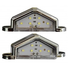 PLAFON LUZ DE MATRICULA UNIVERSAL Cromado con 6 Leds 12-24v 9 cm. x 2 cm. x 3 cm. (2 pzas) PLAFON LUZ DE MATRICULA UNIVERSAL Cromado con 6 Leds 12-24v 9 cm. x 2 cm. x 3 cm. (2 pzas)