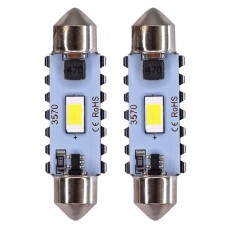 FOCO LUZ INTERIOR Luz Clara con 1 Led (3570) S/Polaridad 12-24v 41 mm (2 pzas)