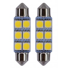 FOCO LUZ INTERIOR Luz Clara con 6 Hiperleds 12v 36 mm (2 pzas)