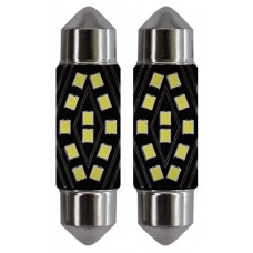 FOCO LUZ INTERIOR Luz Clara con 12 SMD S/Polaridad 12-24v 36 mm (2 pzas)