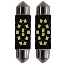 FOCO LUZ INTERIOR Luz Clara con 12 SMD S/Polaridad 12-24v 39 mm (2 pzas)