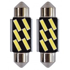 FOCO LUZ INTERIOR Luz Clara con 6 Leds (7020) CANBUS C/Disparador Calor 12v 36 mm (2 pzas)