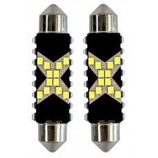 FOCO LUZ INTERIOR Luz Clara con 12 Hiperleds (2016) CANBUS S/Polaridad C/Disparador 12-24v 44 mm (2 pzas)